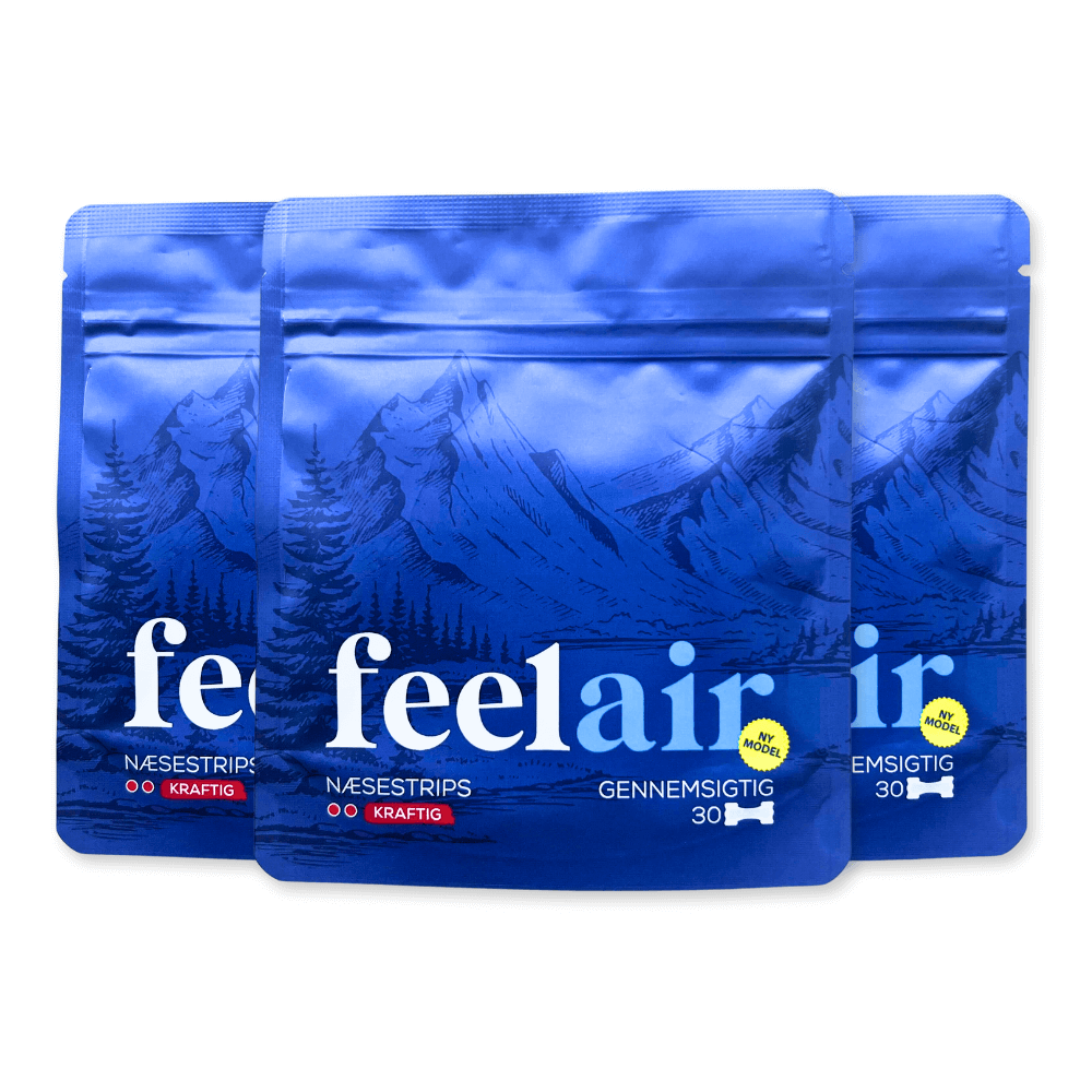 3 pakker Feelair næsestrip / næseplaster kraftig v2 model